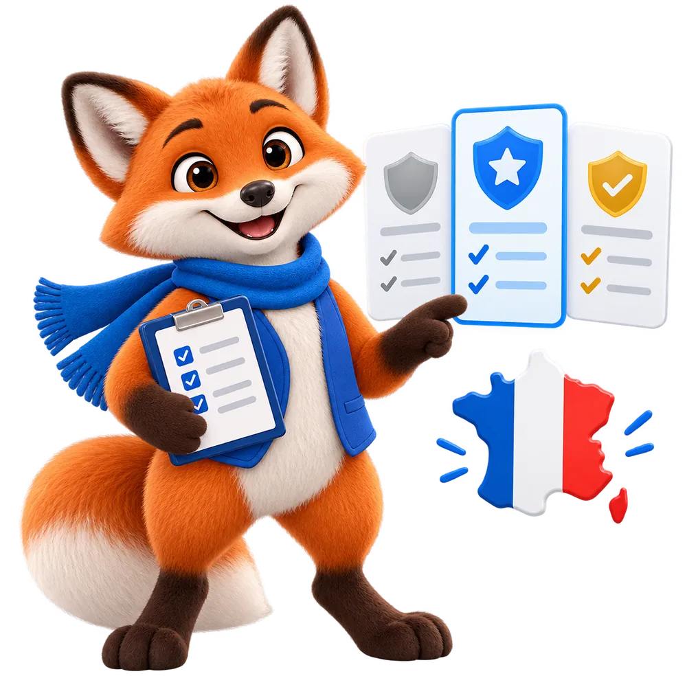 Mascotte JeSwitch comparant les offres des comparateurs d'assurance