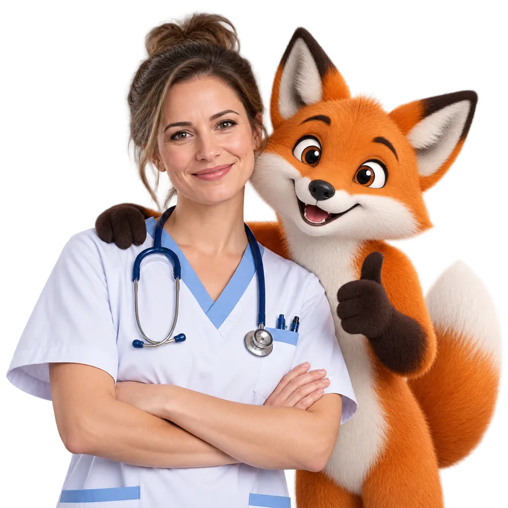 Agent de la fonction publique hospitalière et mascotte JeSwitch