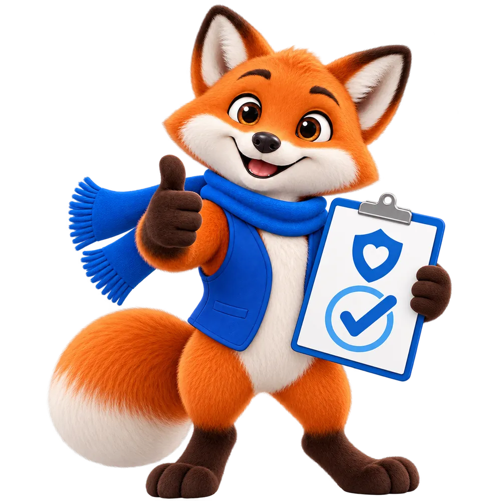 Mutuelle sans questionnaire de santé : mascotte JeSwitch avec adhésion approuvée