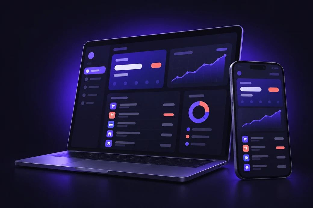 Interface du compte professionnel Qonto sur ordinateur et mobile