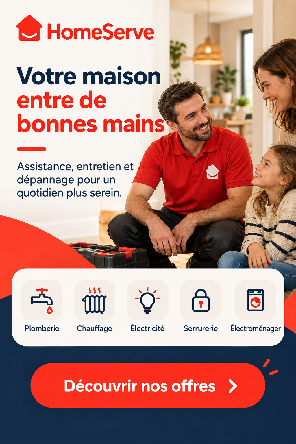 HomeServe — Plomberie, chauffage, électricité, serrurerie