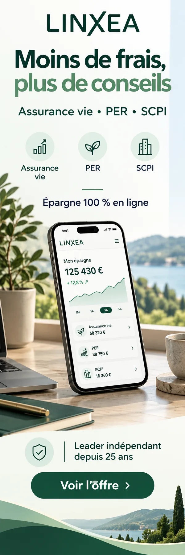 Linxea — Moins de frais, plus de conseils : assurance vie, PER, SCPI