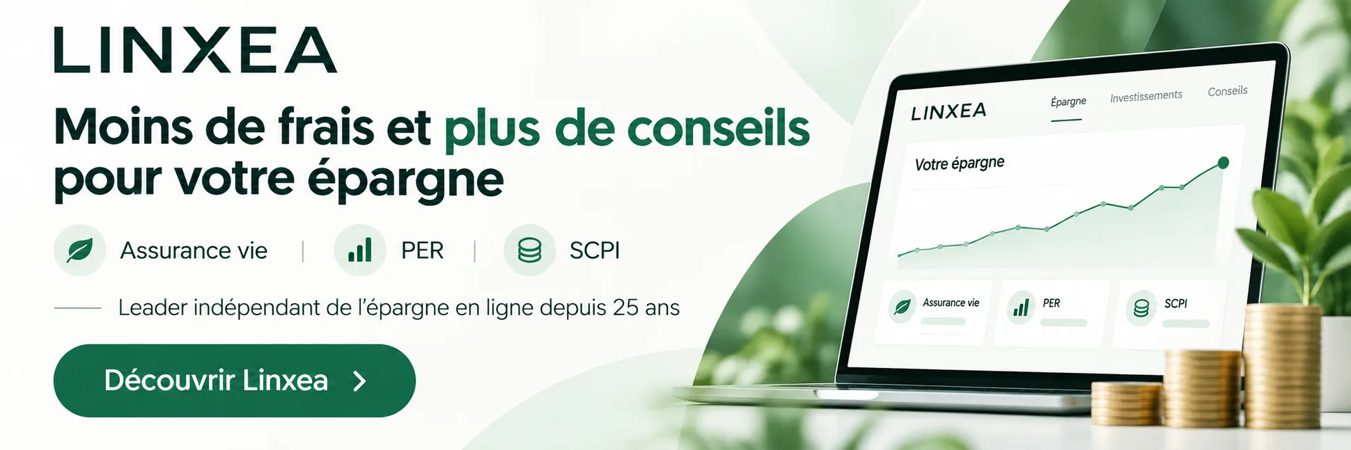 Linxea — Moins de frais, plus de conseils : assurance vie, PER, SCPI